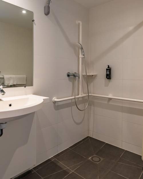 Ibis Budget Reims Thillois · Hôtel 2 étoiles · Chambre PMR · Salle de bain